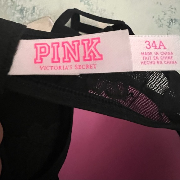 PINK by Victoria Secret: Push up Bra in soft Lace Black . Size 34A - Picture 2 of 4